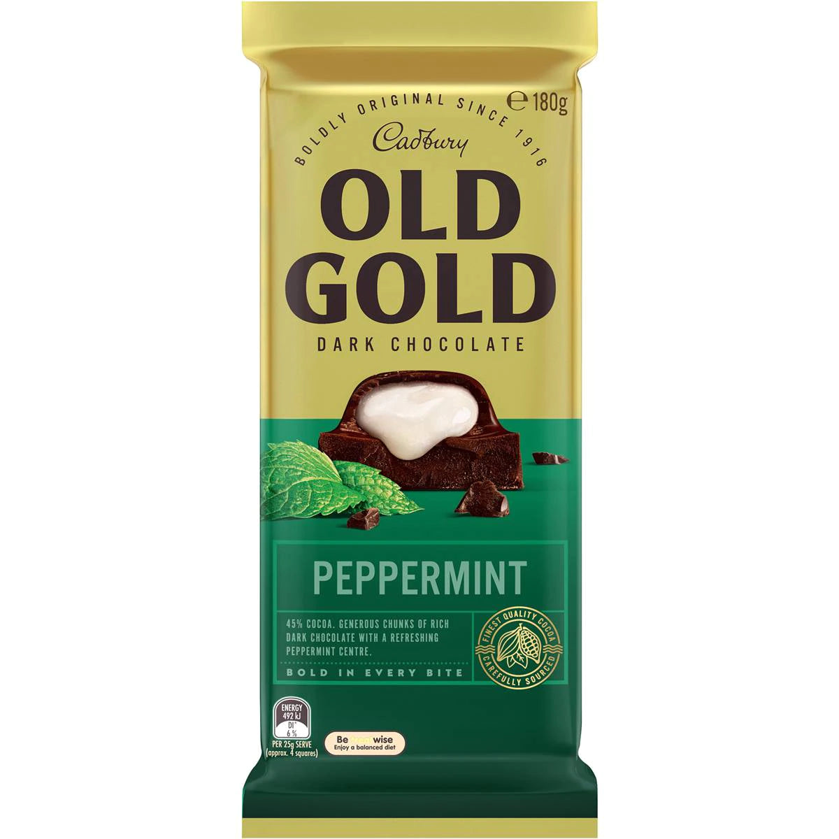Cadbury Old Gold Peppermint Chocolate Block 180g