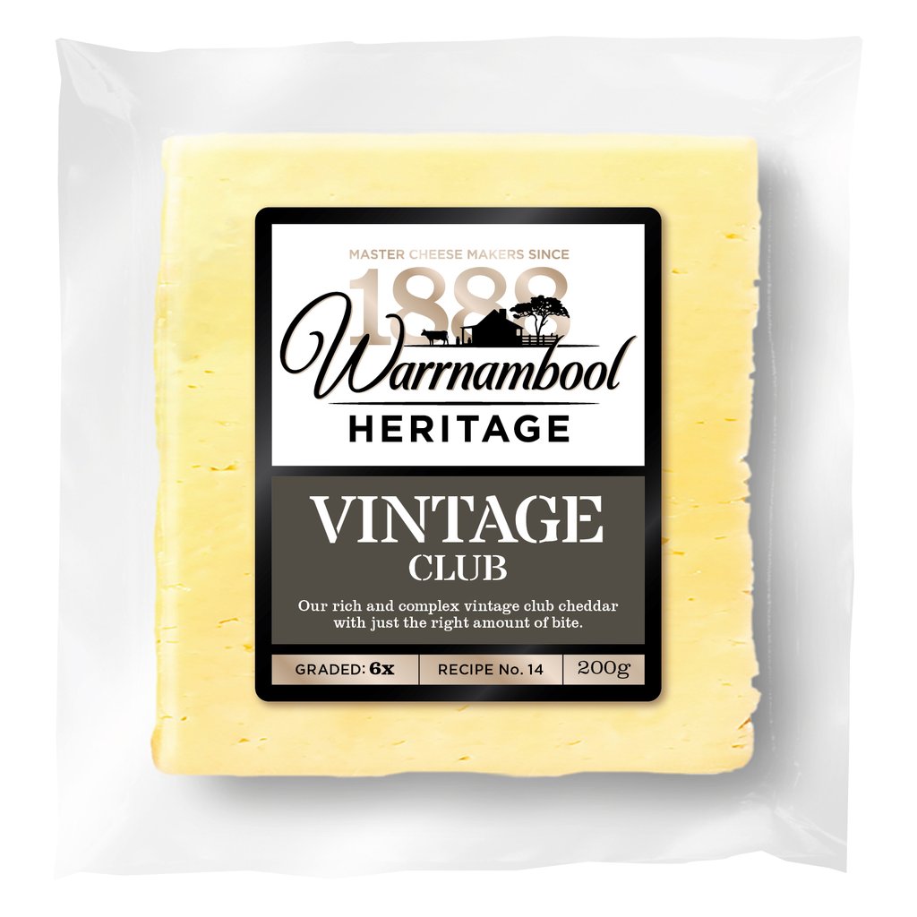 Warrnambool Heritage Vintage Club Cheddar Cheese 200g