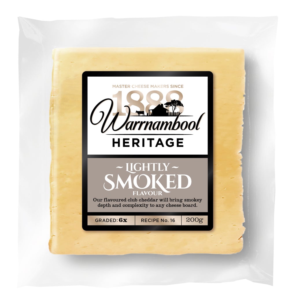 Warrnambool Heritage Club Cheddar Cheese Lightly Smoked 200g