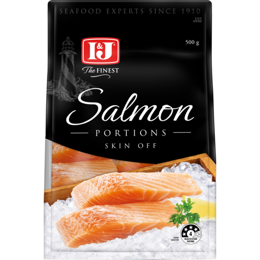 I & J Salmon Portions Skin Off 500g