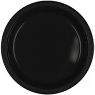 Festive Black Plastic Dinner Plate 230mm 50 pk